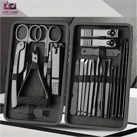 24-Piece Black Professional Manicure and Pedicure Kit-LCI(Ltd)