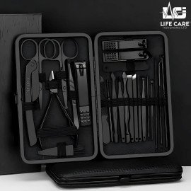 24-Piece Black Professional Manicure and Pedicure Kit-LCI(Ltd)