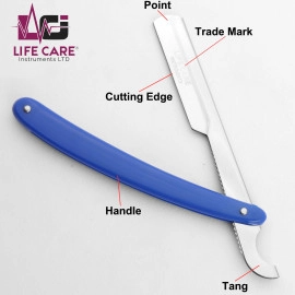 Turkish Plastic Handle Straight Razor (Blue) - LCI (LTD)