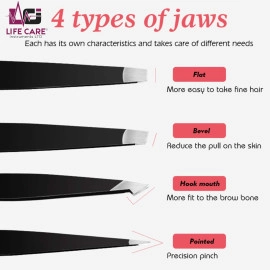 Professional 4 Pieces Tweezers Set for Eyebrows - LCI (LTD)